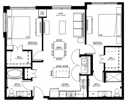 1500 Nicollet_2 Bedroom Floor Plan  at 1500 Nicollet, Minneapolis, Minnesota